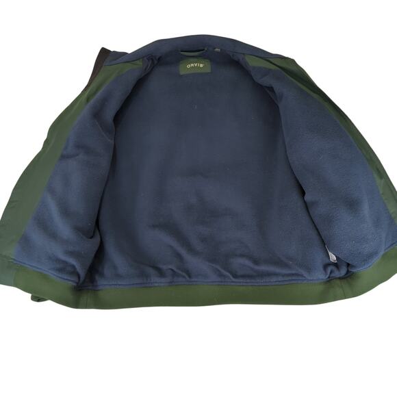 Orvis Harrington Bomber Dark Green Fleece Lined Flight Jacket Men's Size Large - Picture 7 of 11